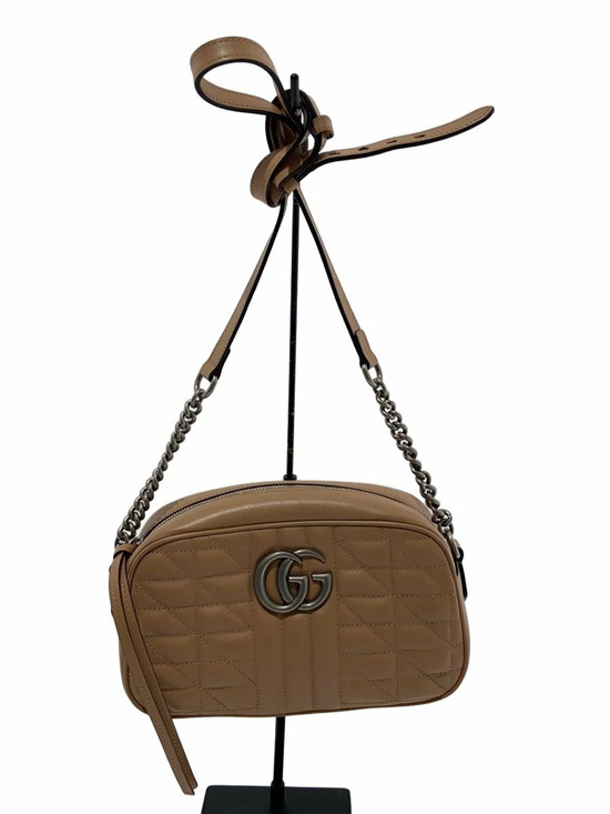 Gucci Handbags - Gucci GG Marmont shoulder bag quilted beige leather Brown